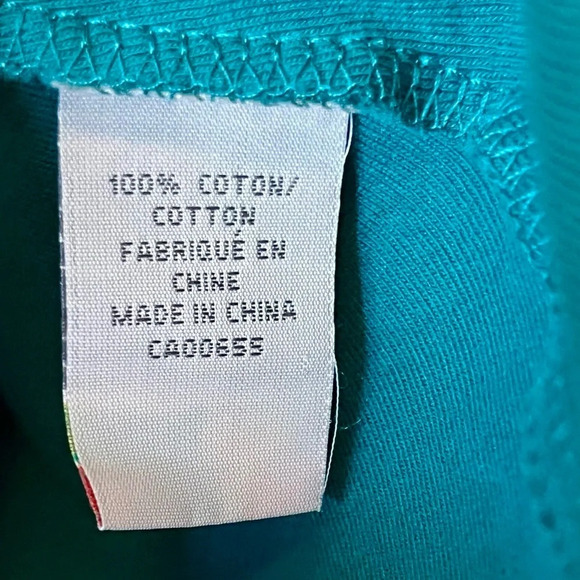 RW&CO| Teal Green Boat Neck Cap Sleeve Fitted Cotton Top Size US Small - Picture 7 of 8